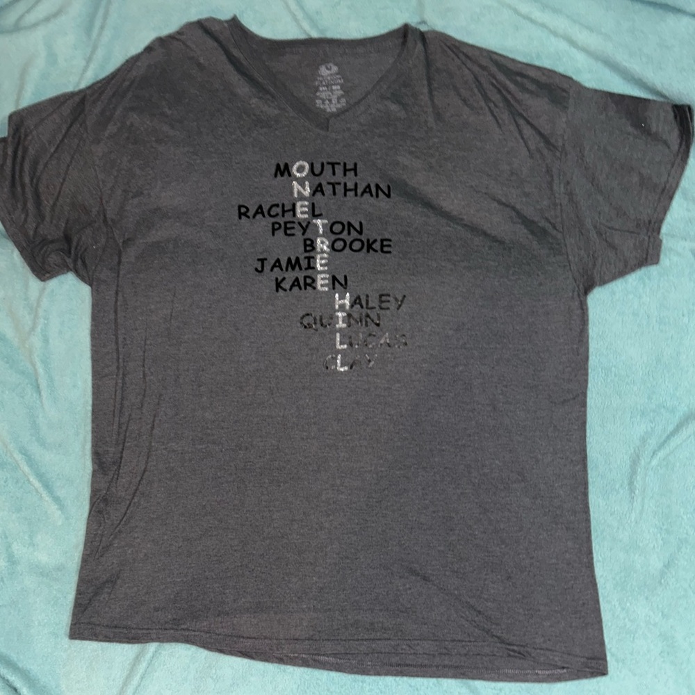 One Tree Hill (Fruit of the Loom Gray V-Neck tee)